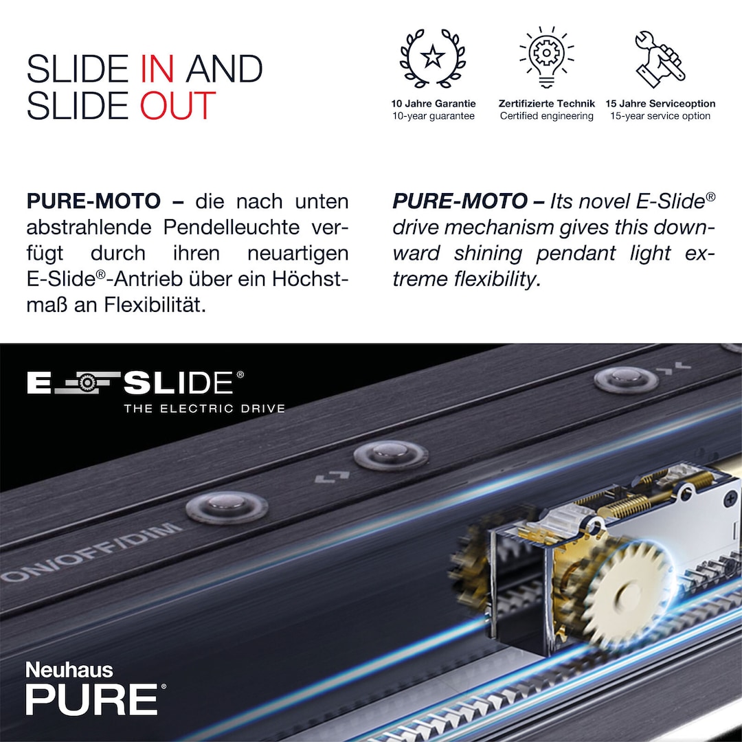 Paul Neuhaus LED Balkenpendel PURE-MOTO alufarbig