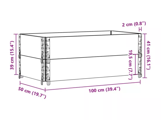 Jardinière bac lit surélevé bois marron 100 x 50 x 41 cm 02_0037283