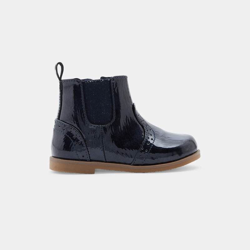 Boots Chelsea vernies bleues bébé fille