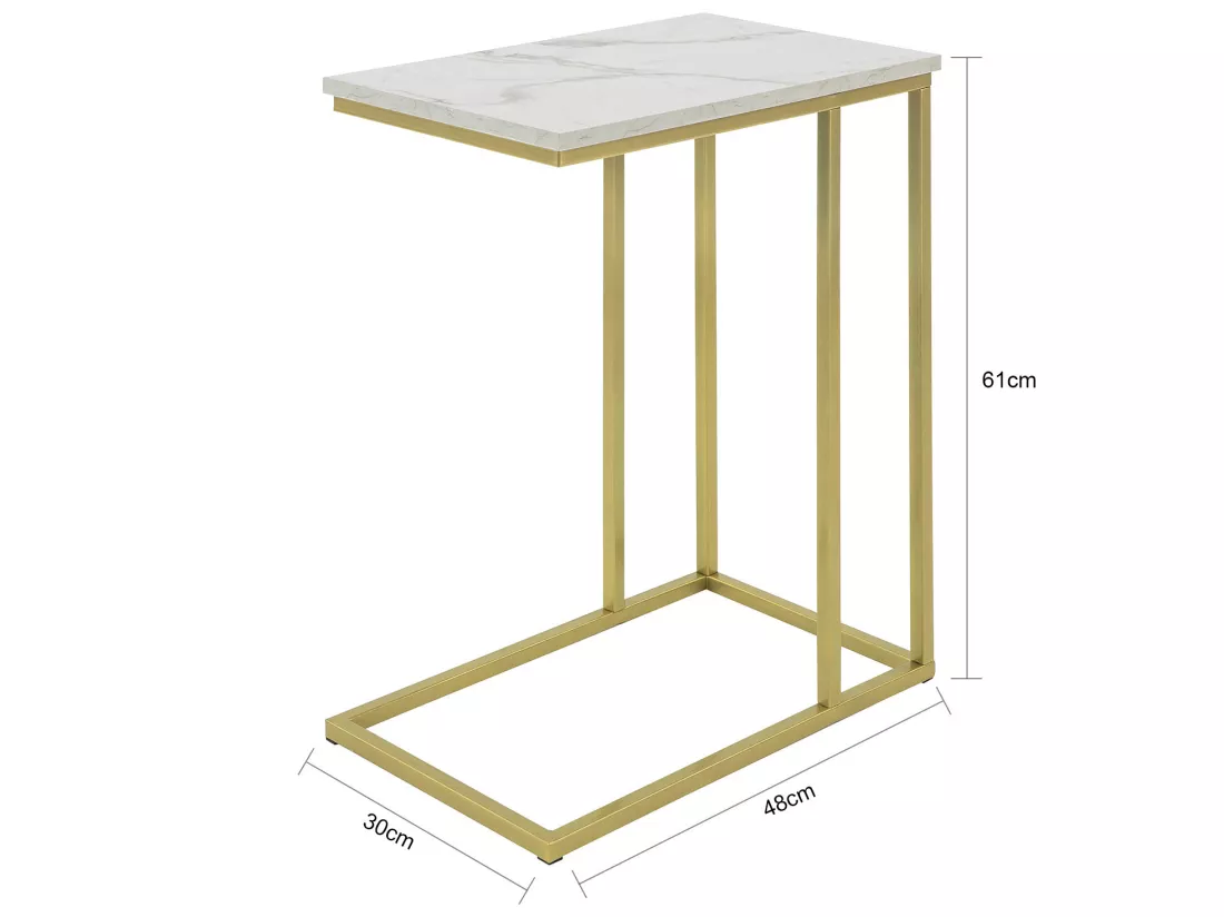 Table D’appoint Moderne Bout De Canapé À Café Table De Chevet Effet Marbre,fbt87-g