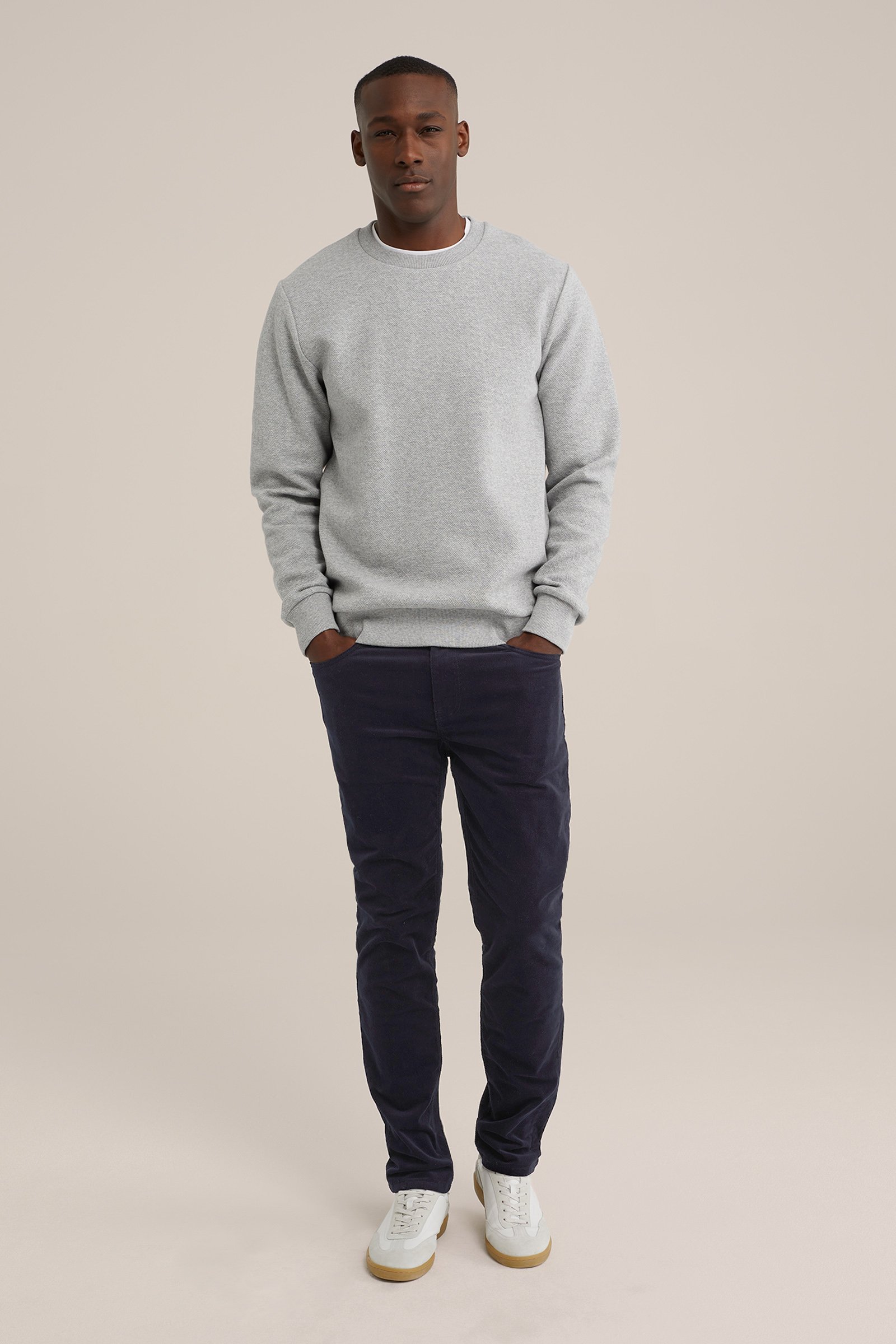 sweater met structuur WE Fashion Lichtgrijs
