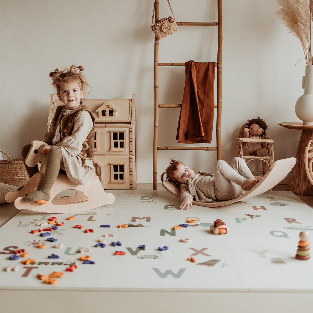 play&go 3-in-1 foam speelmat tiloo - alphabet - 180x180 cm