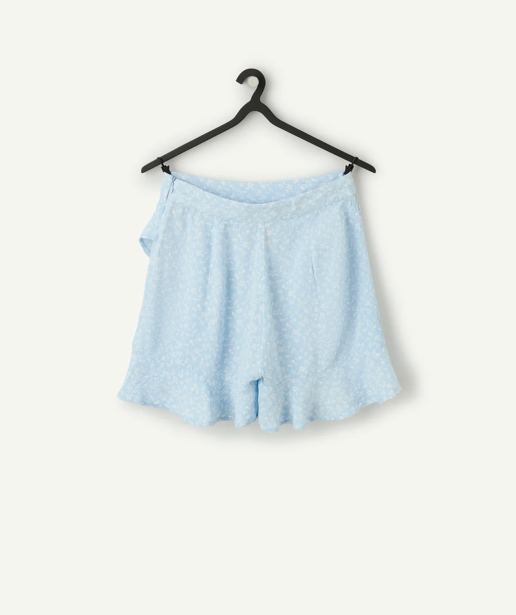 jupe short fille en viscose responsable imprimé à fleurs