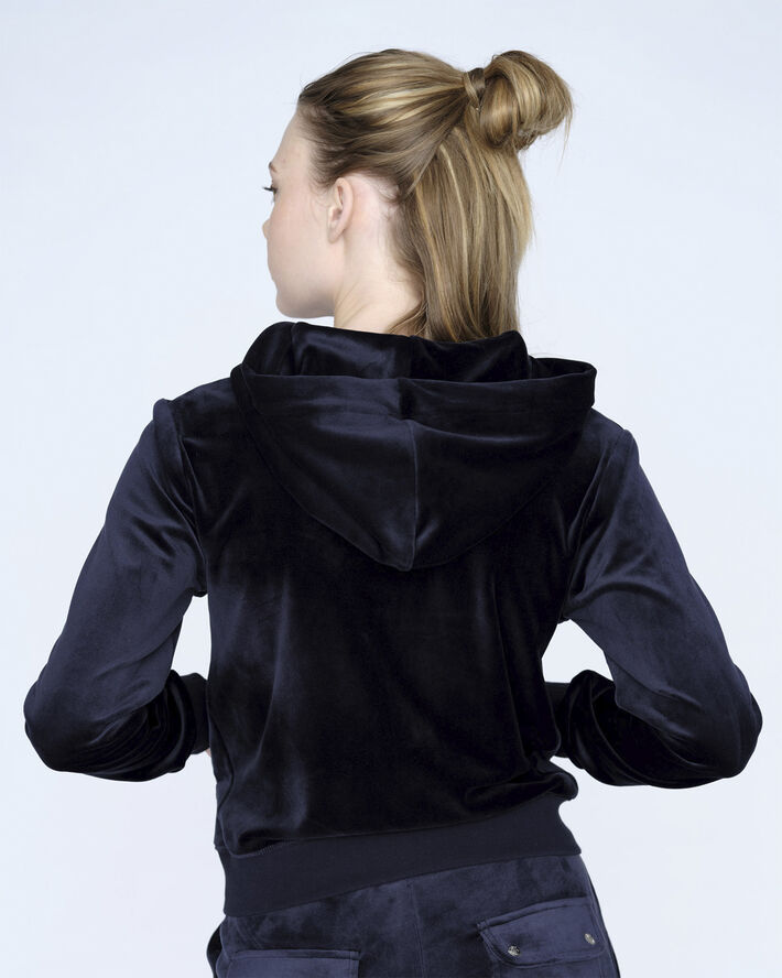 Juicy Couture Robertson Classic Velour Zip Trough Hoodie Night sky
