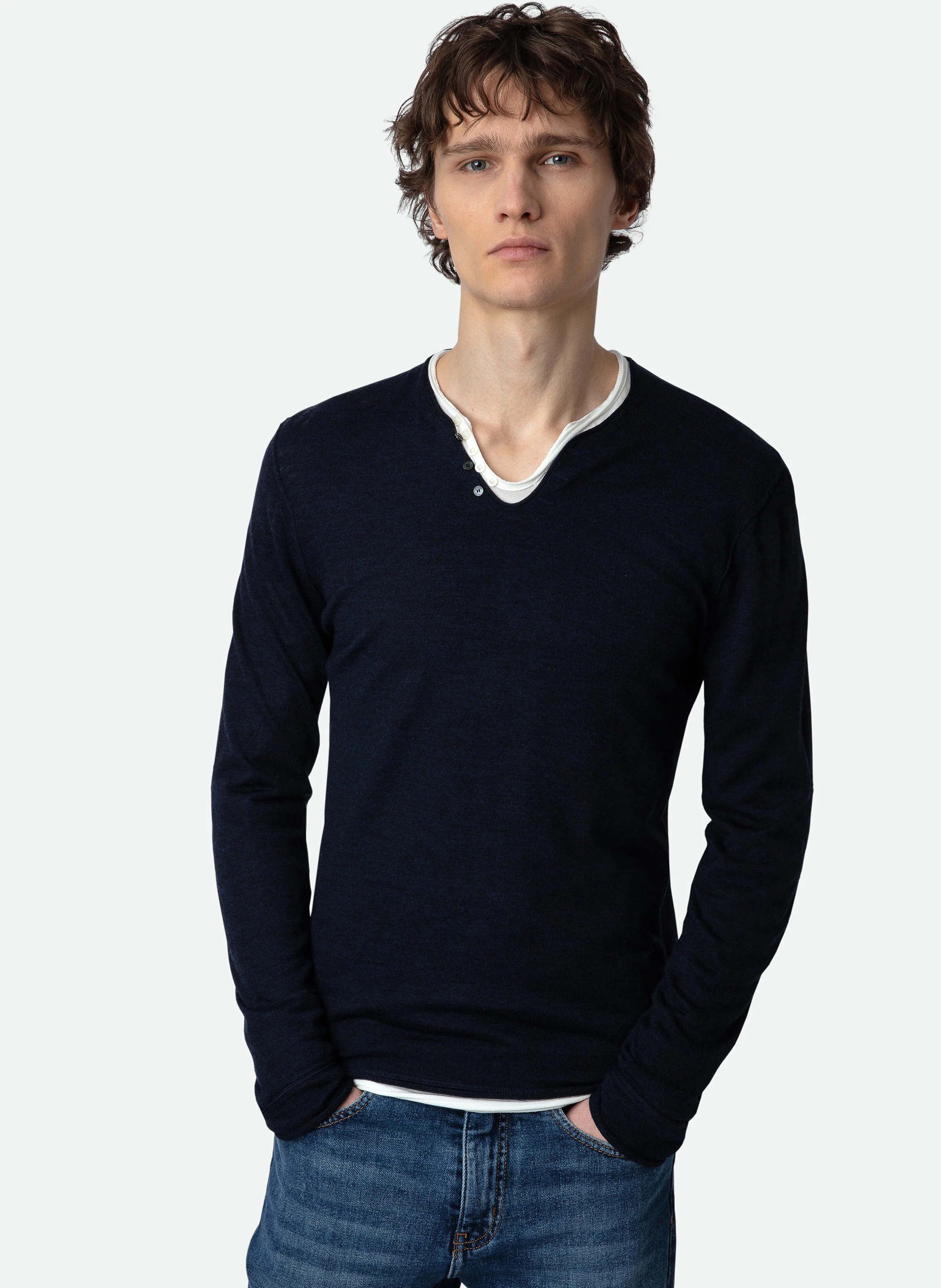 MONASTIR - Pull en laine mérinos | Bleu