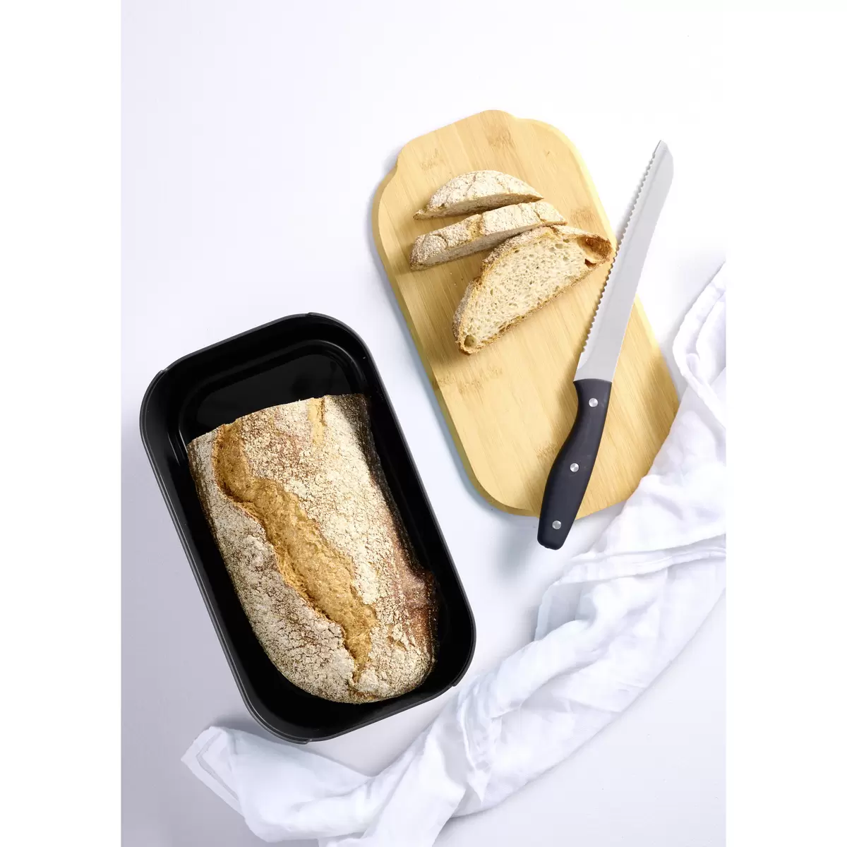 Bambus Brotkasten natur,schwarz