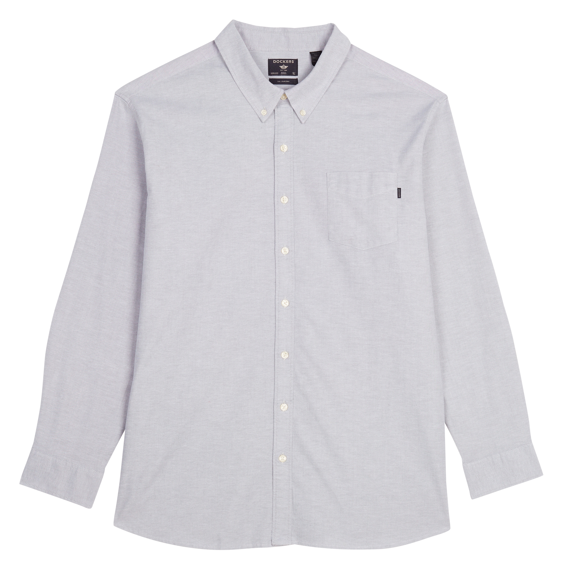 Chemise col américain slim-fit en coton | Gris
