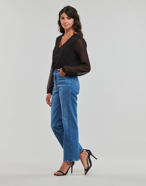 Only - ONLLUNA L/S V-NECK TOP  PTM - Noir