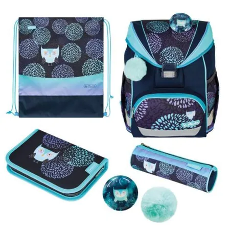 Herlitz Schulranzen-Set UltraLight Plus Flower Owl, 5-teilig