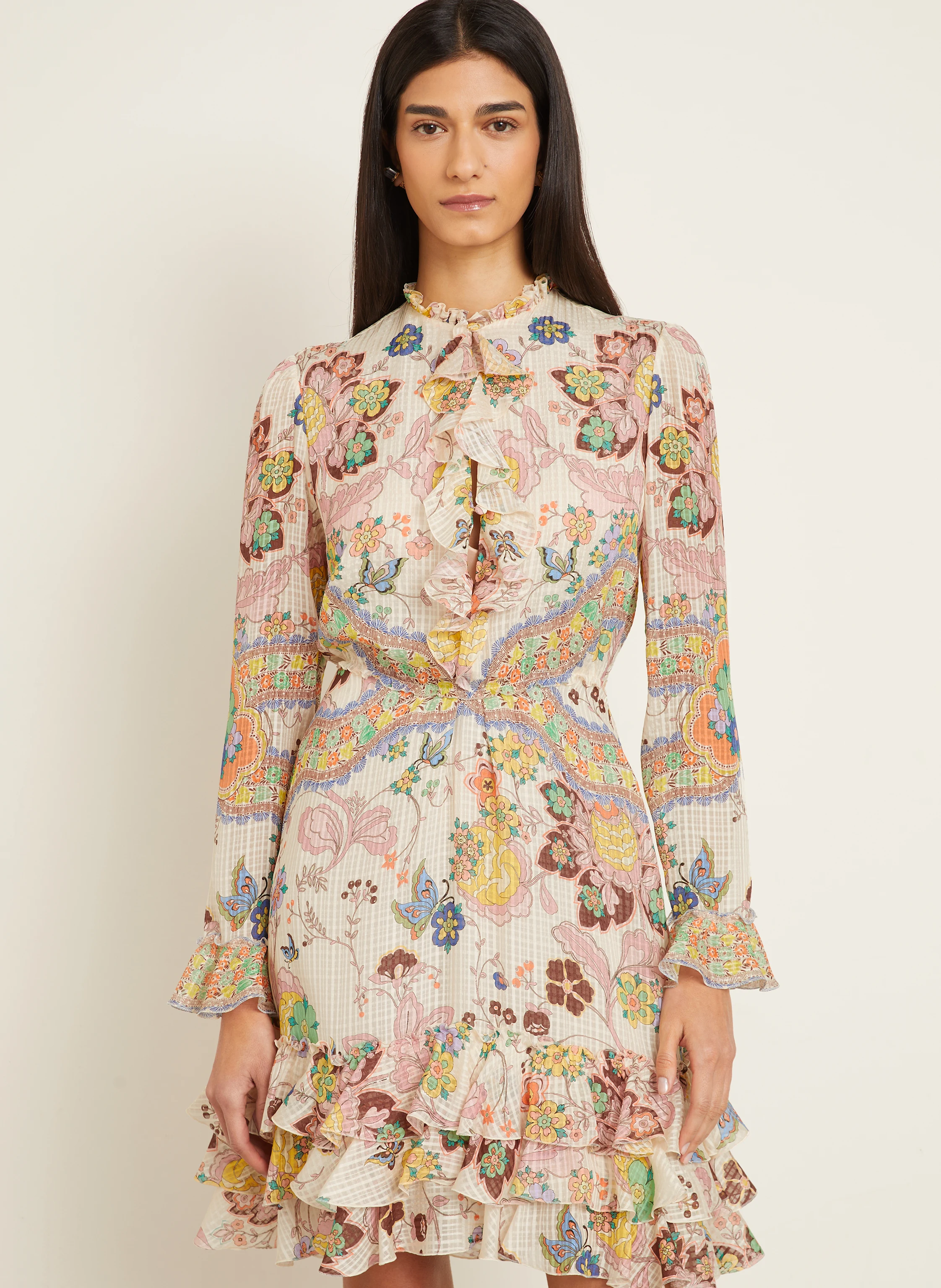 ETRO Seidenkleid mit Rüschen