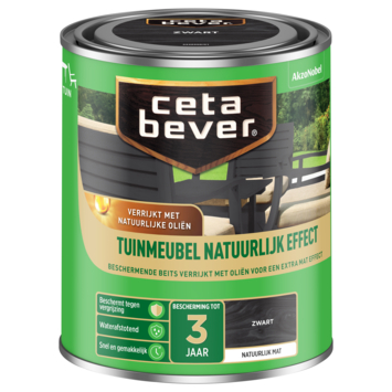 CetaBever tuinmeubelbeits Natuurlijk Effect mat zwart 750 ml