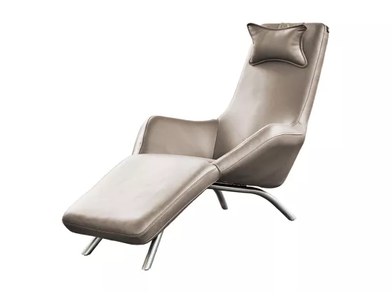 Fauteuil - gris clair cuir - CAVAL