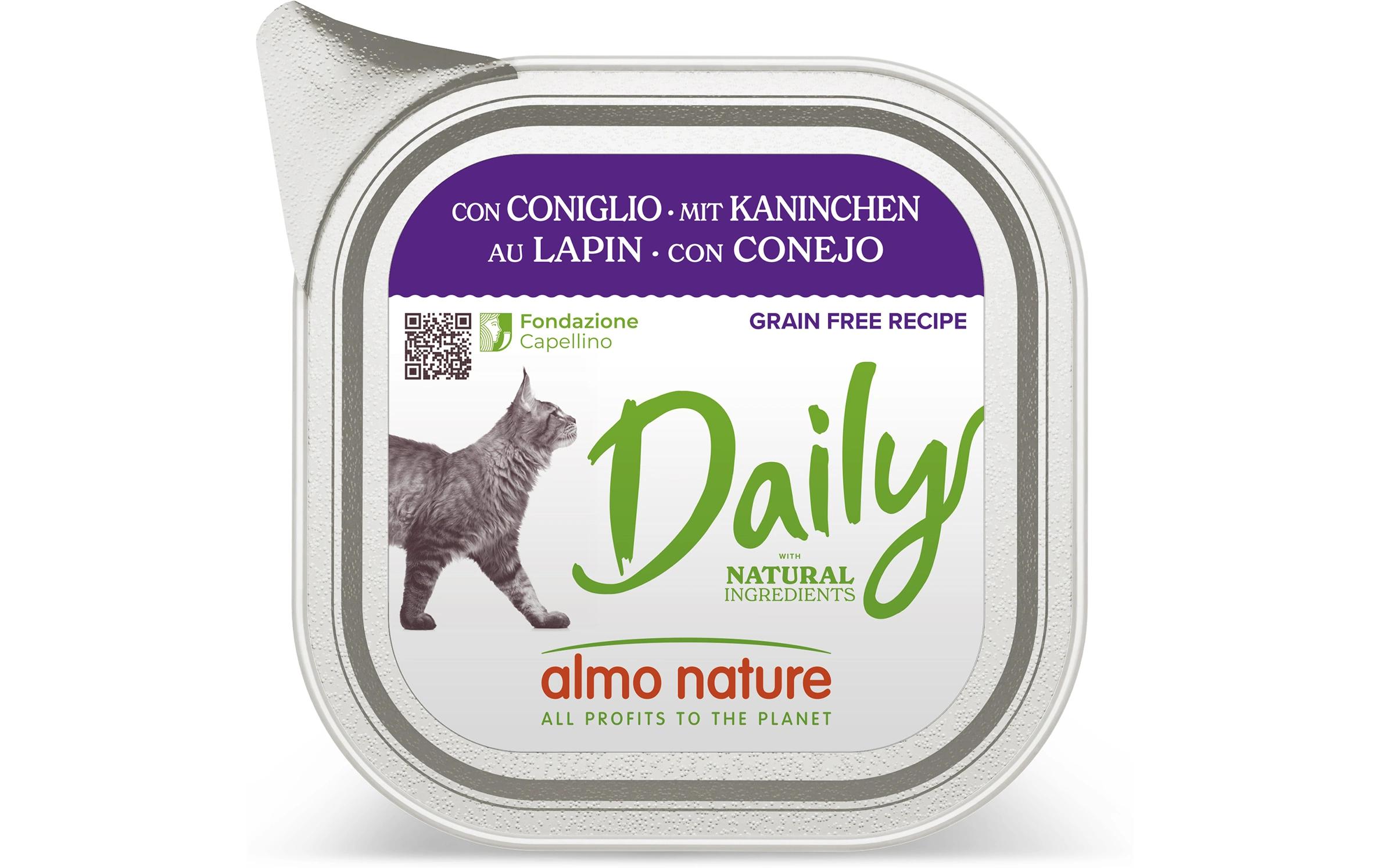 Nassfutter Daily mit Kaninchen 100gAlleinfuttermittel für ausgewachsene Katzen