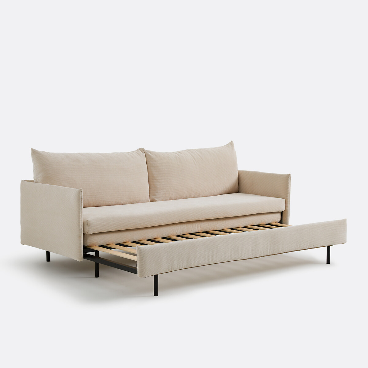 LA REDOUTE INTERIEURS<br>Sofá-cama de veludo cotelê fino, ZOFT