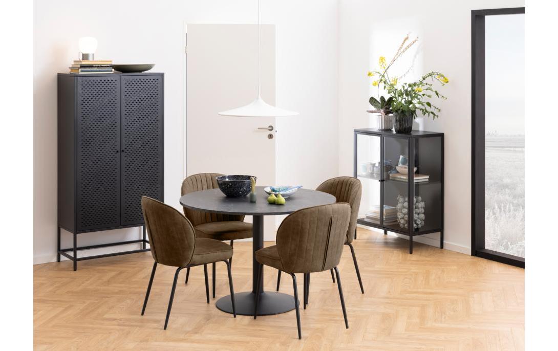 Vitrine Newcastle 80 x 40 x 98,7 cm, Schwarz<br>Vitrine