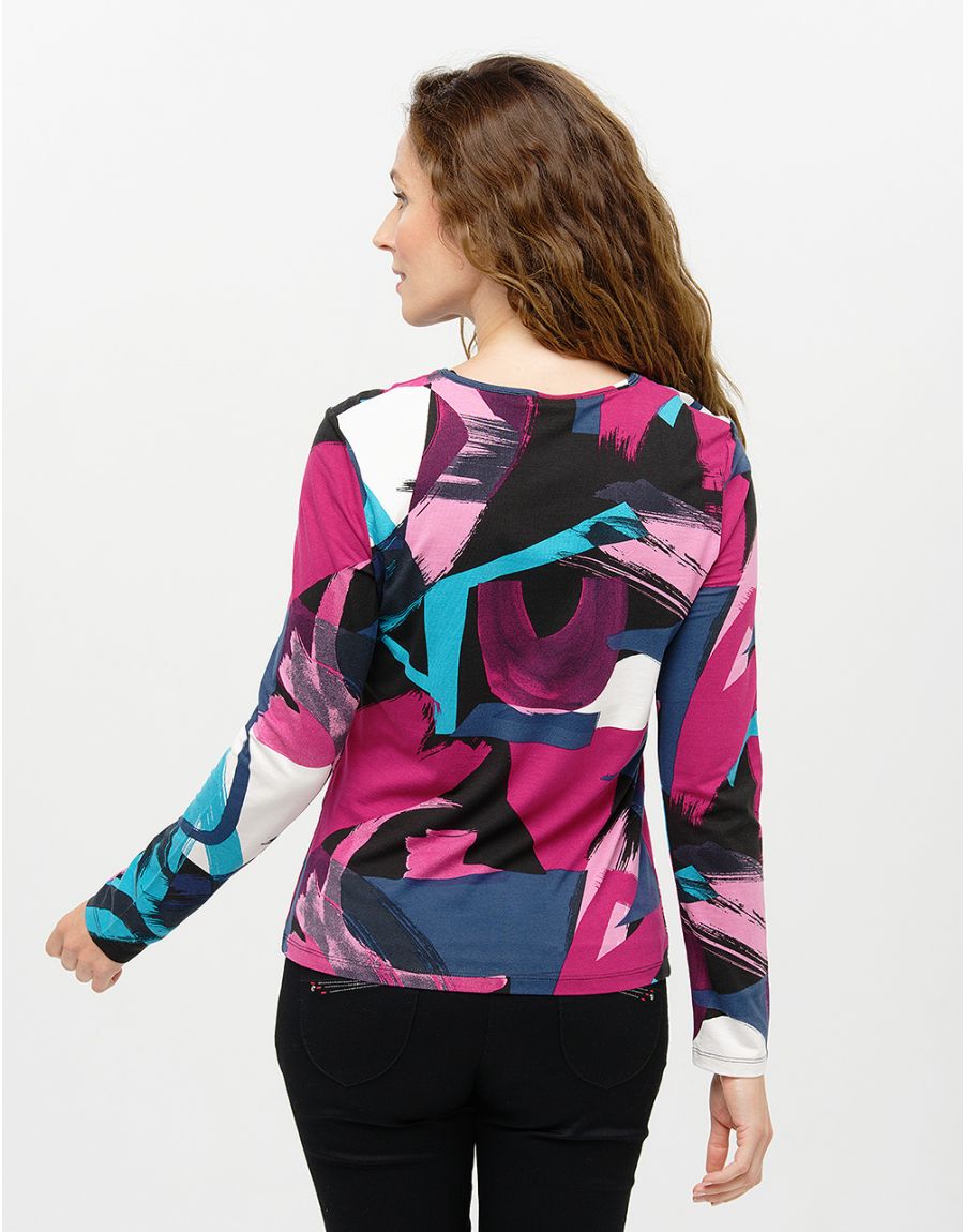 T-shirt imprimé fuchsia