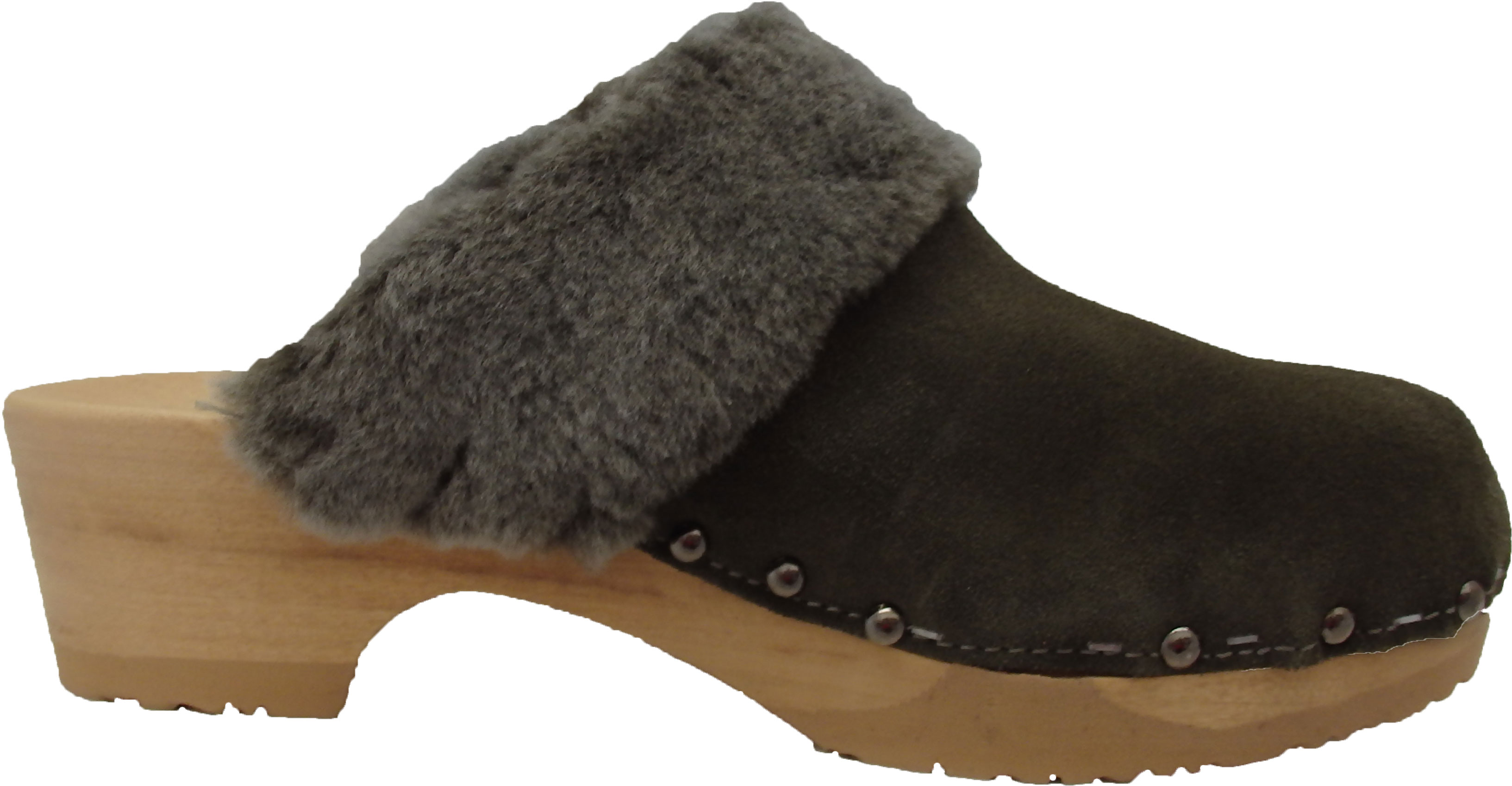Softclox Clog TIZIA Kaschmir oliv Lammfell (natur)