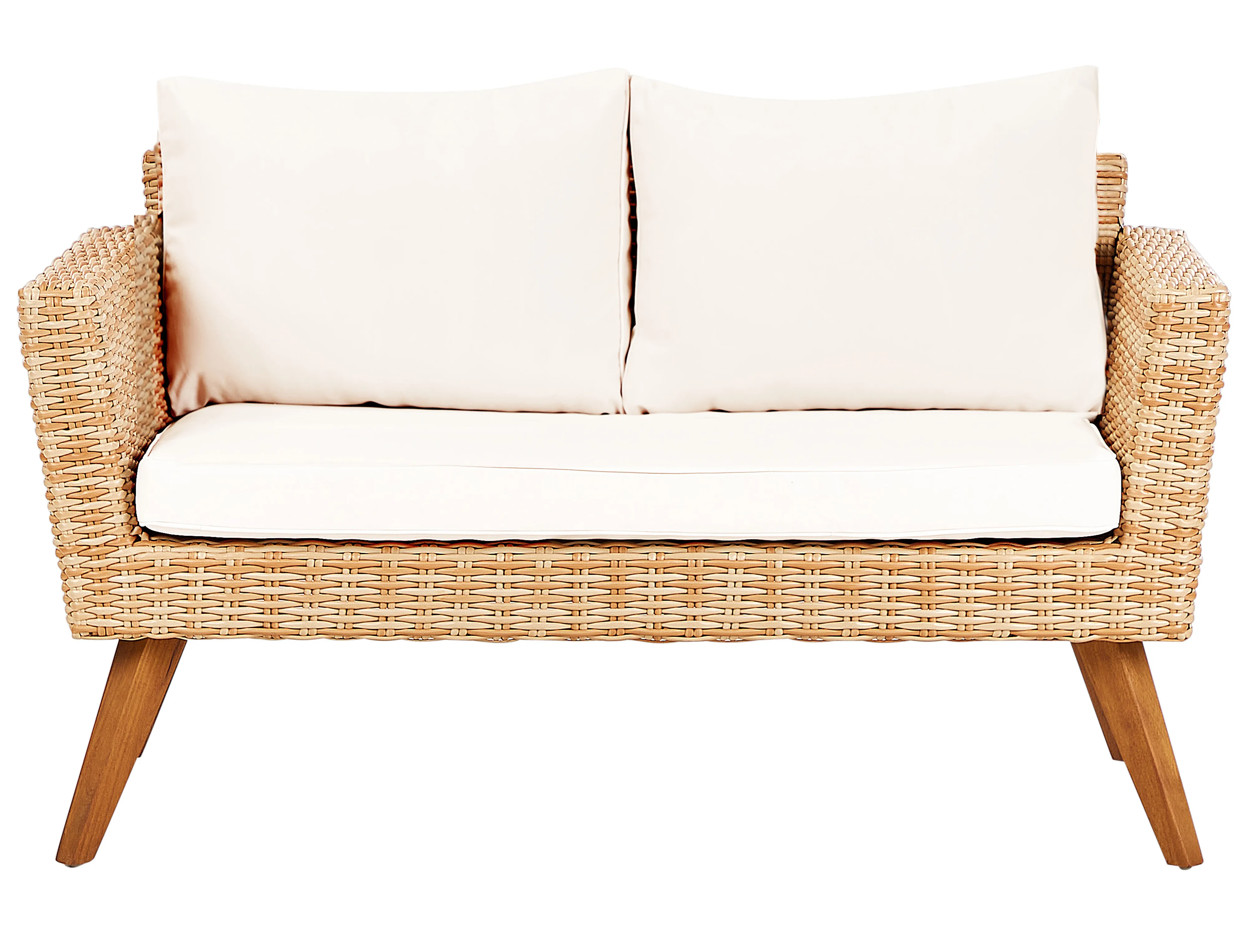 Loungeset met tafel 4-zits VITTORIA PE rotan Gebroken wit