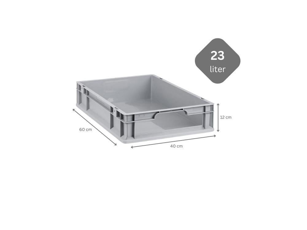 PROREGAL Eurobox NextGen Store HxBxD 12 x 40 x 60 cm 23 liter Voorzijde open Euro container transportbox