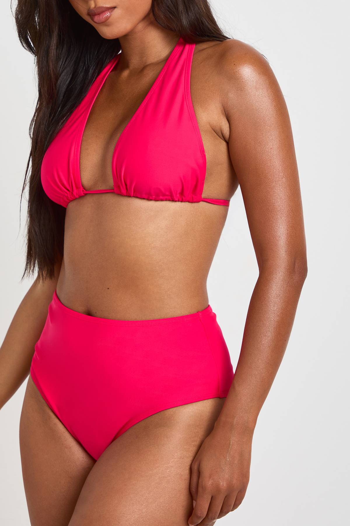 boohoo Ensemble Bikini Haut Triangle Dos Nu À Effet Ventre Plat Et Bas Taille Haute