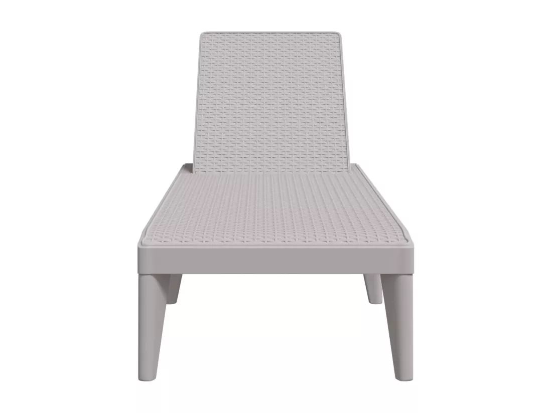 Chaise longue gris 186x60x29 cm PP