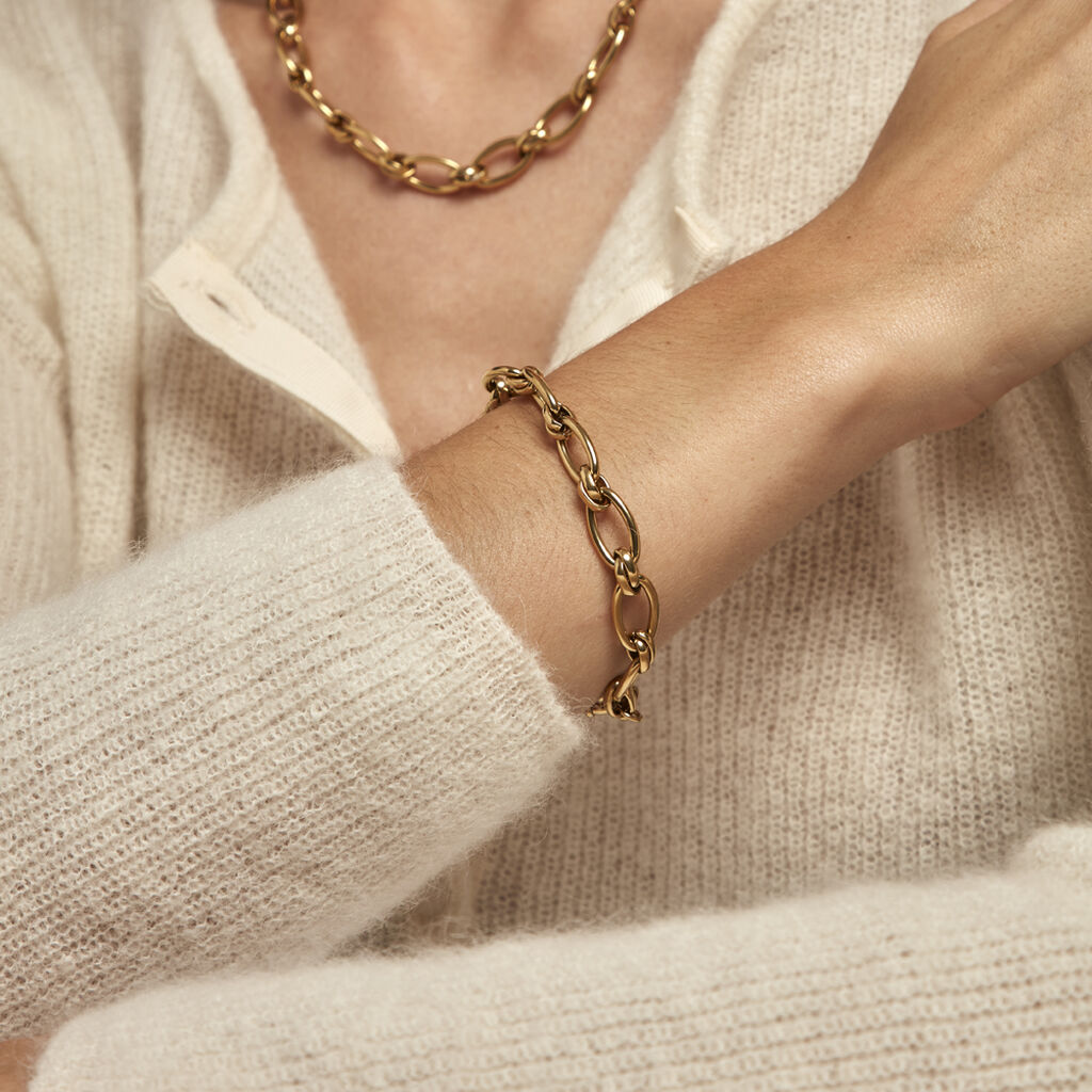 Bracelet Maille Perry Acier Doré