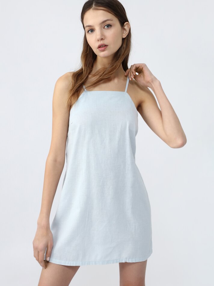 Vestido jeans leve - Azul claro