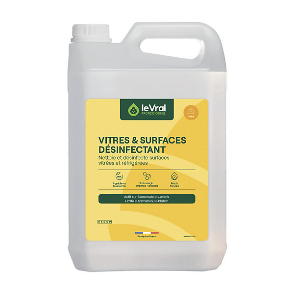 Nettoyant désinfectant vitres et surfaces HACCP Le Vrai VSD 5 L