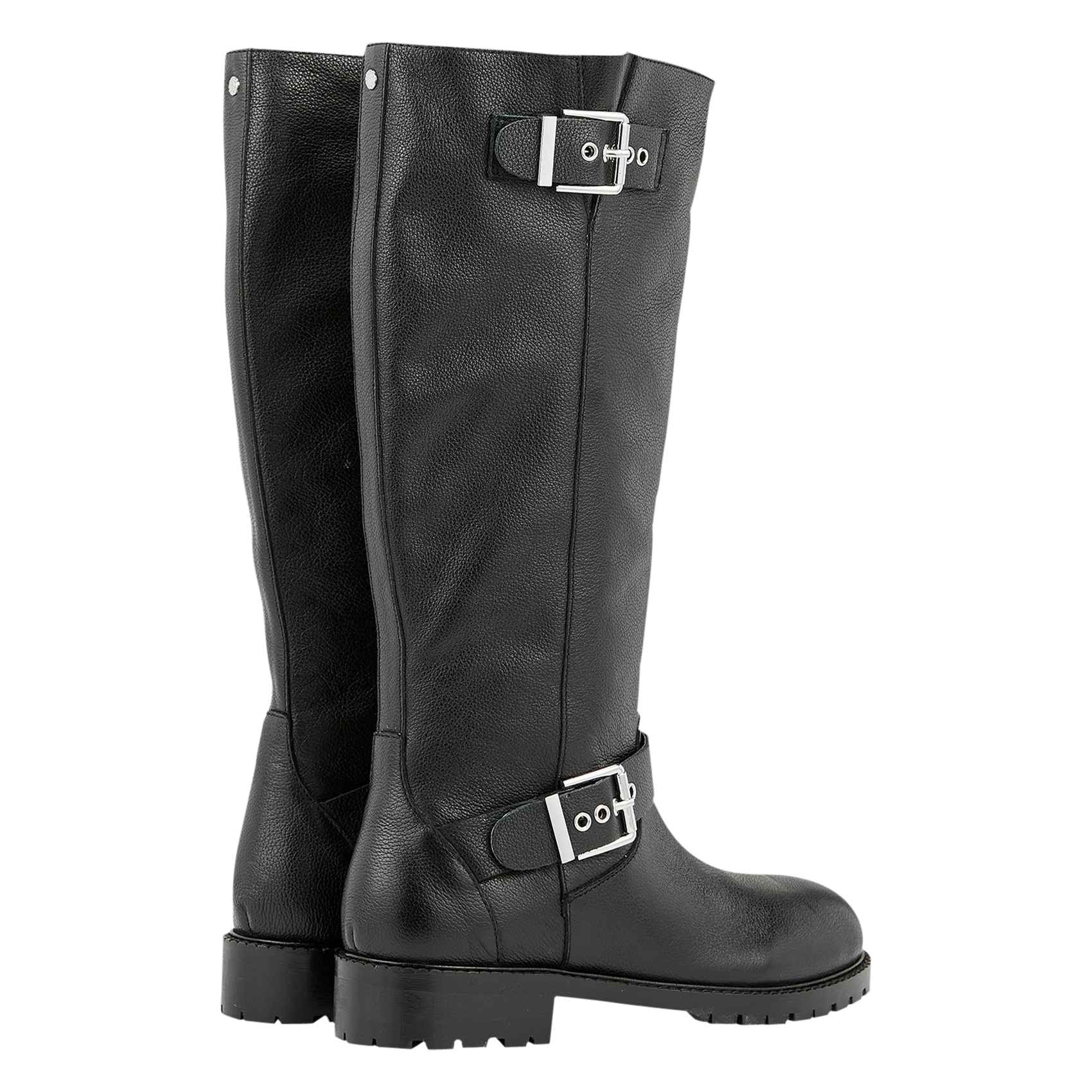 DARIA - Bottes crantées en cuir | Noir