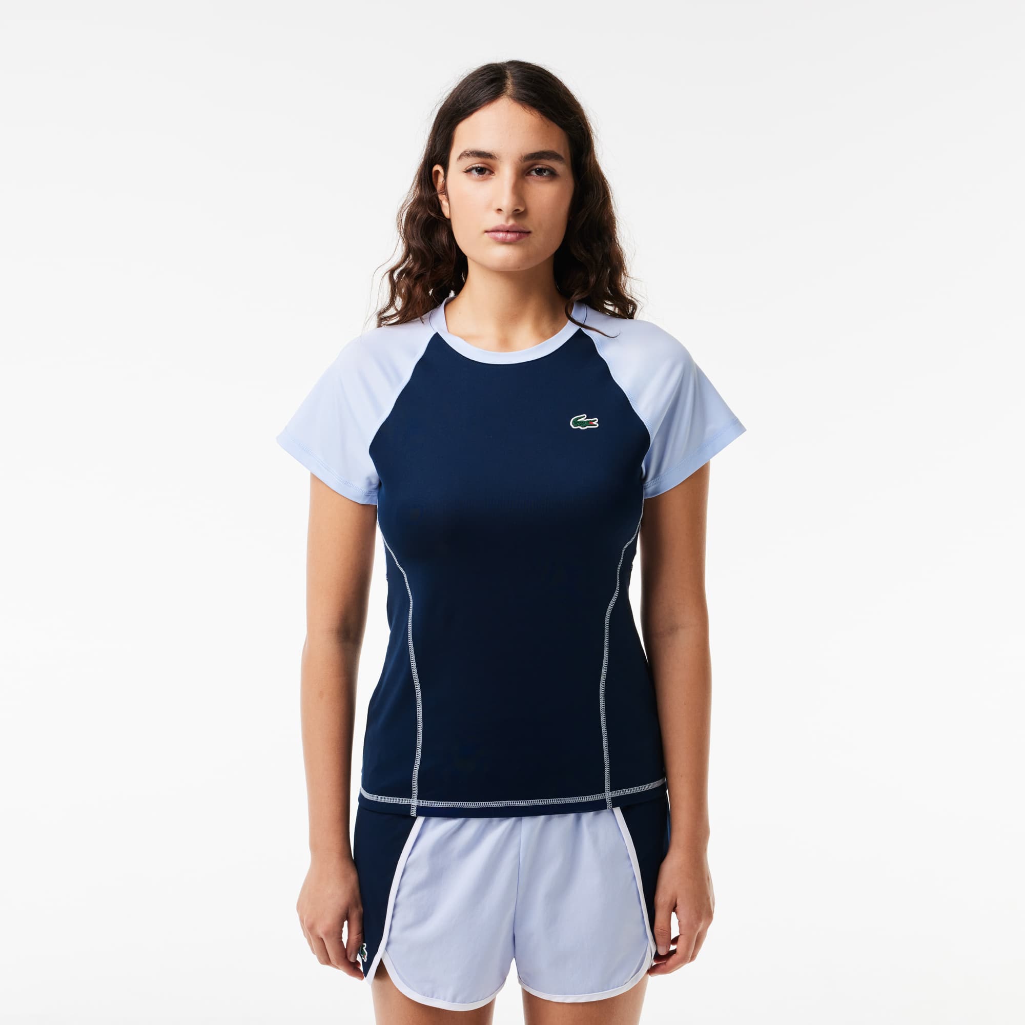 T-shirt Sport slim fit Ultra-Dry stretch T-Shirts - Bleu - Lacoste - Femme
