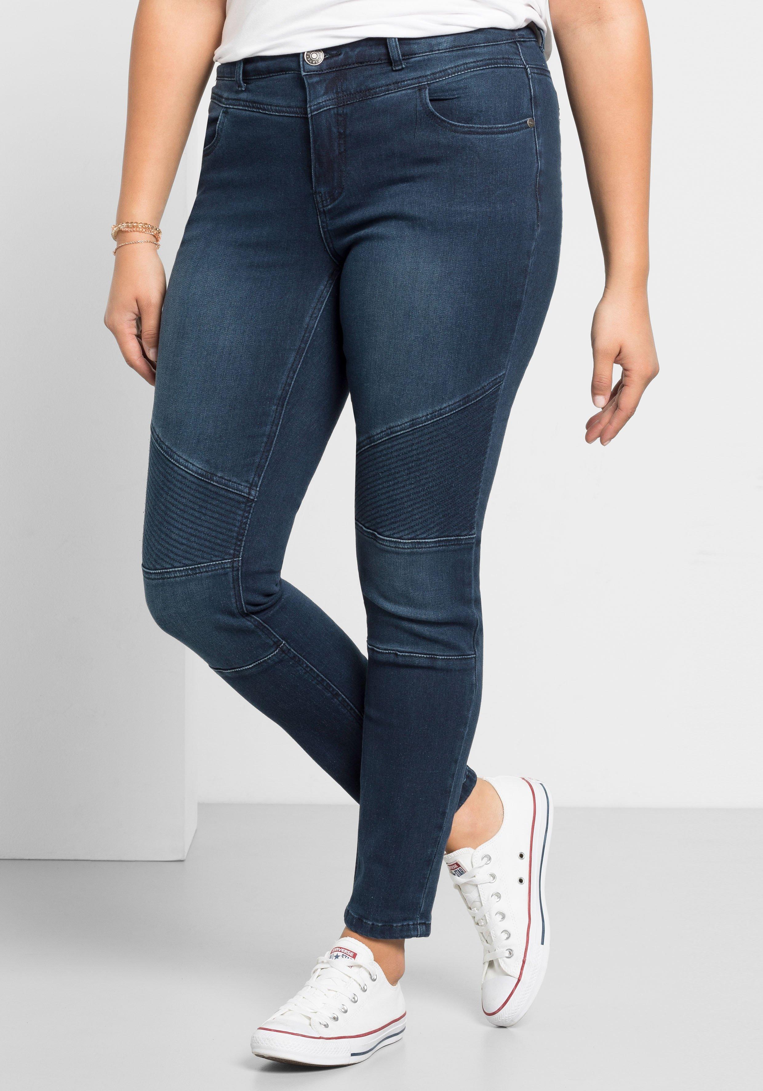 Skinny Power-Stretch-Jeans im Biker-Look