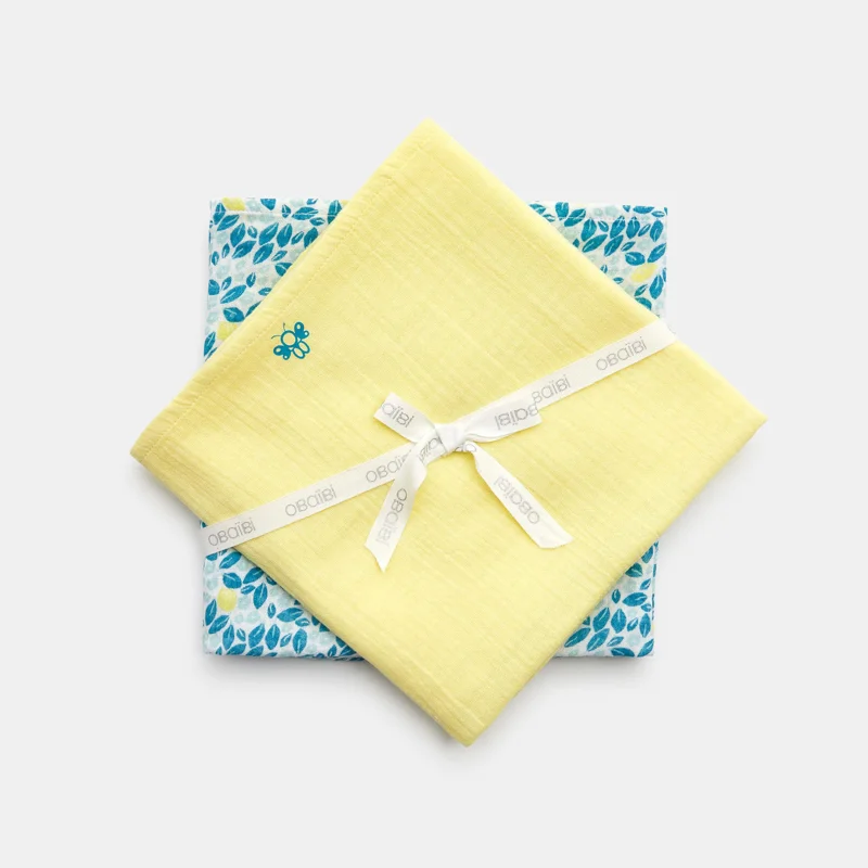 Langes en gaze de coton bébé mixte (lot de 2) Bleu