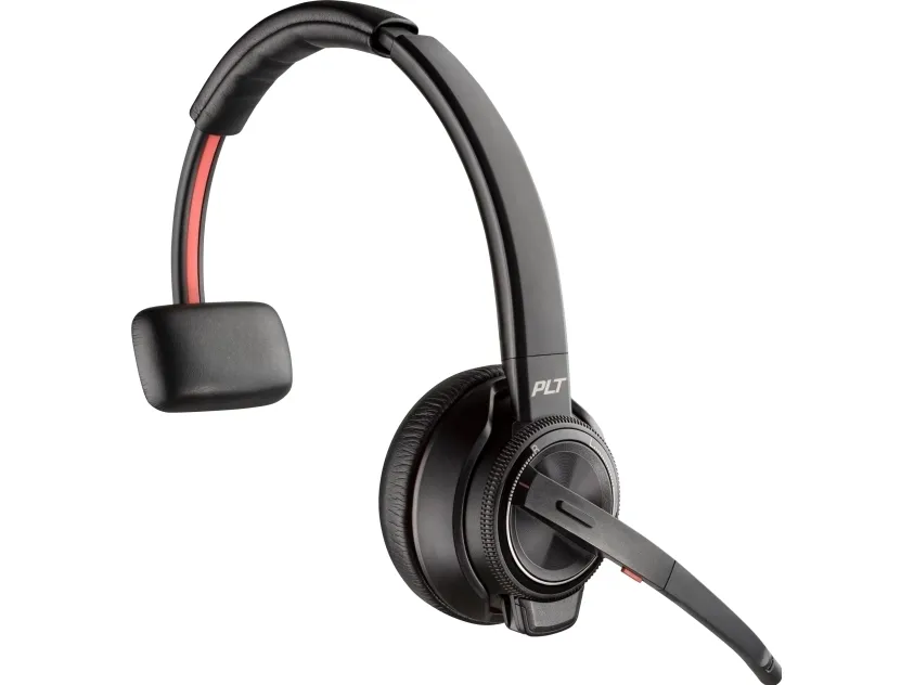 Poly Savi 8210-M - Savi 8200 series - headset - på øret - DECT / Bluetooth - trådløs - sort - Zoom Certified, Certified for Microsoft Teams