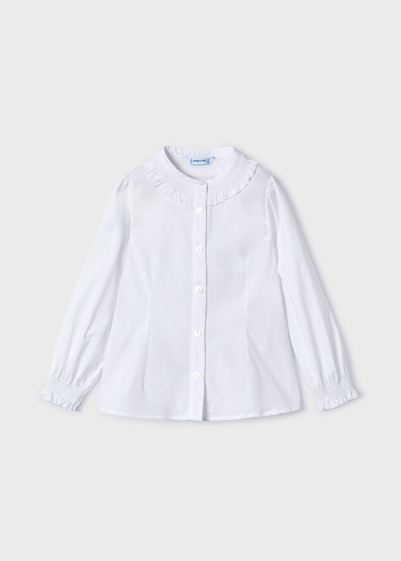 Blusa de malha com detalhes franzidos para menina