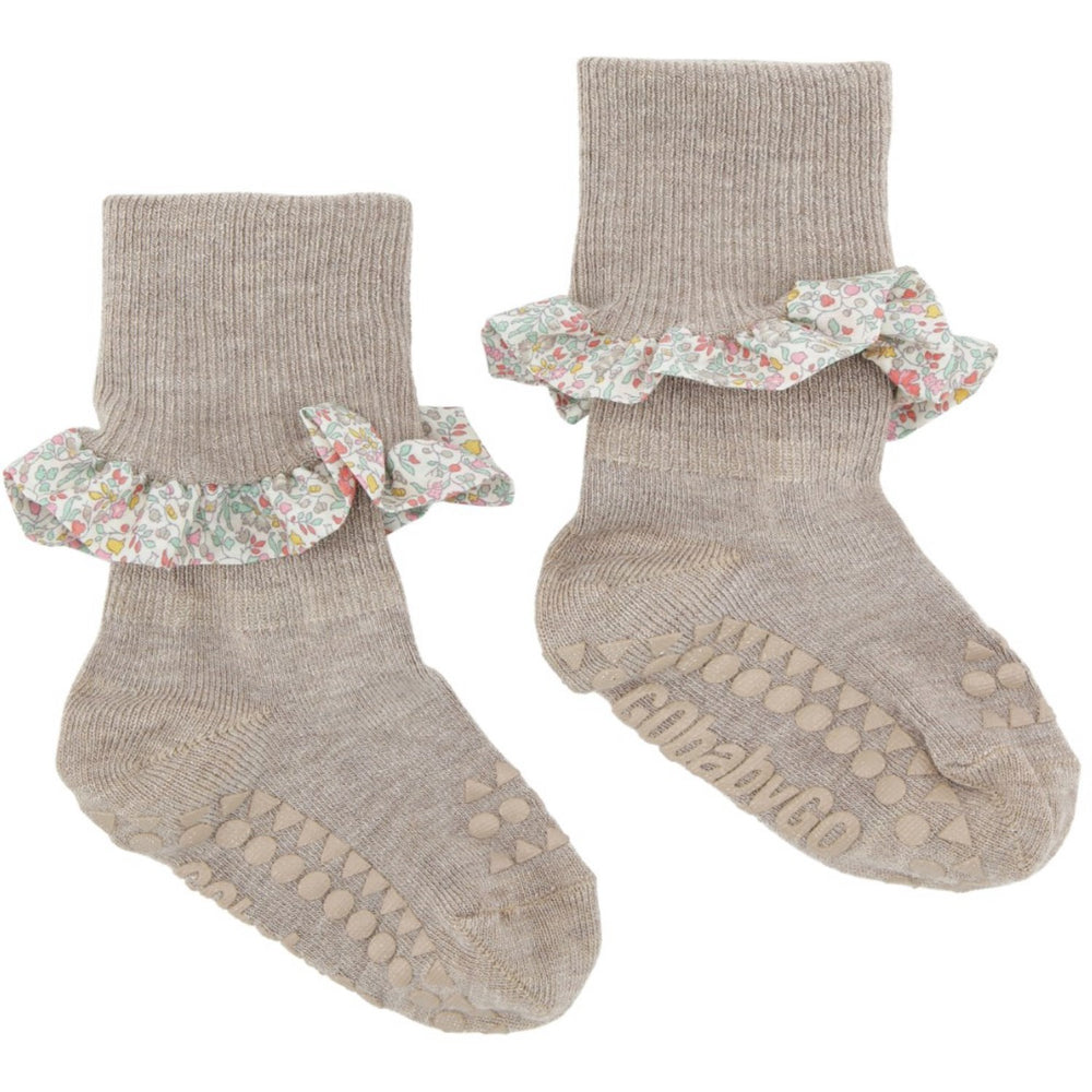Køb Gobabygo Sand / Katie And Millie Yellow Non-slip Strømper Bambus / Liberty