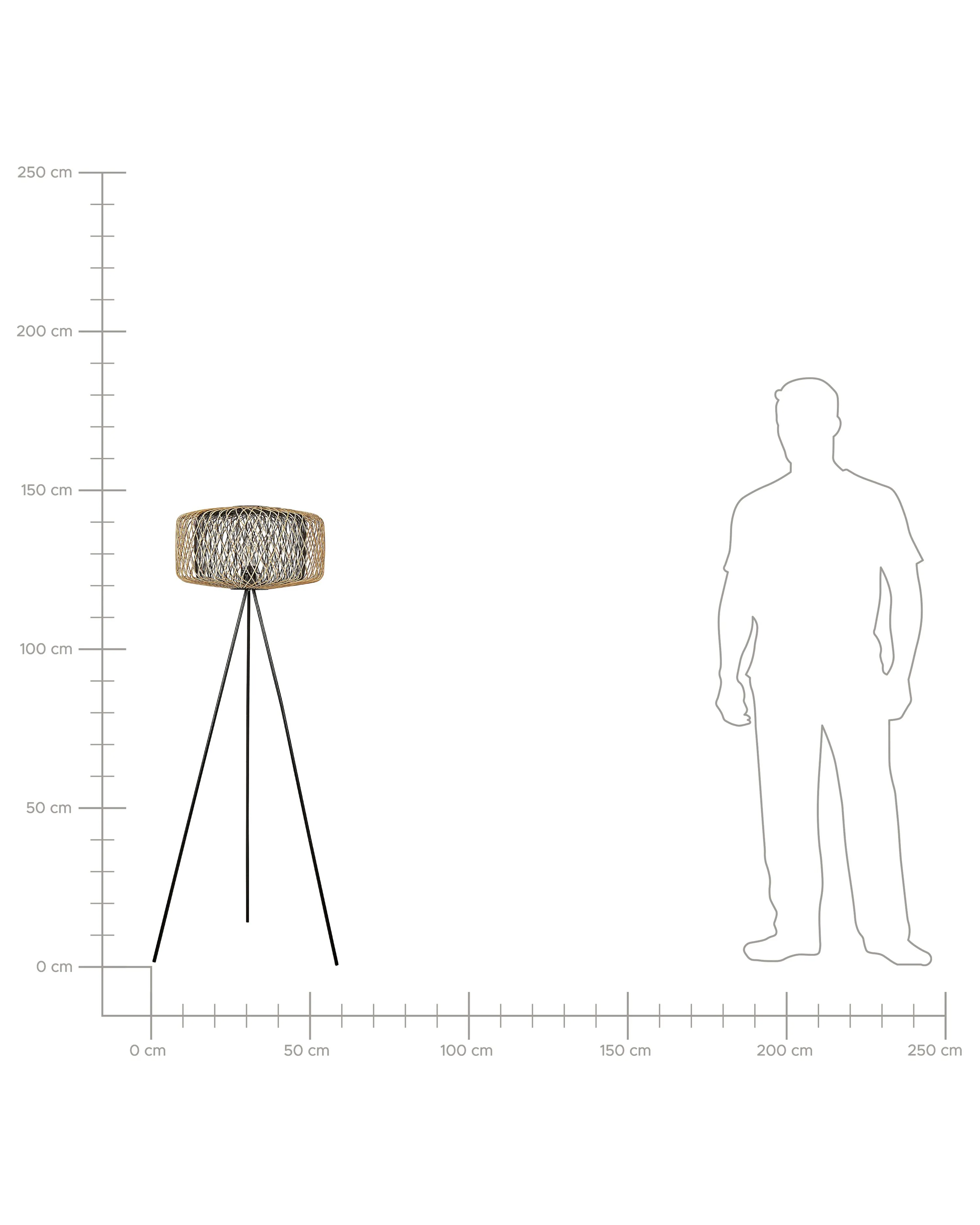 Staande lamp JAVARI Bamboehout Bruin/zwart