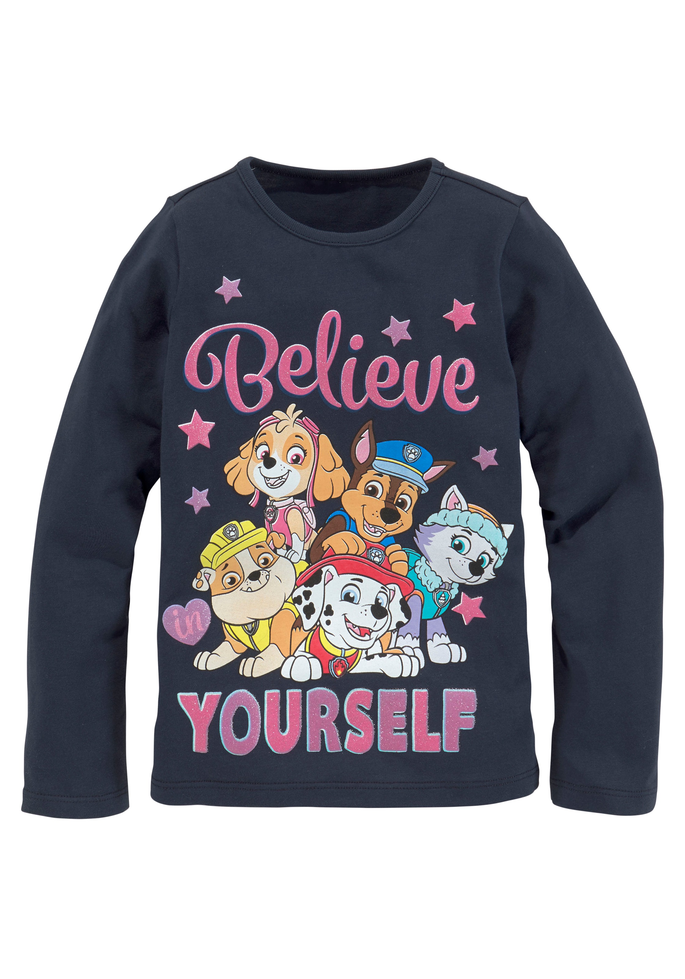 PAW PATROL Langarmshirt , Schriftzug mit PAW PATROL Team