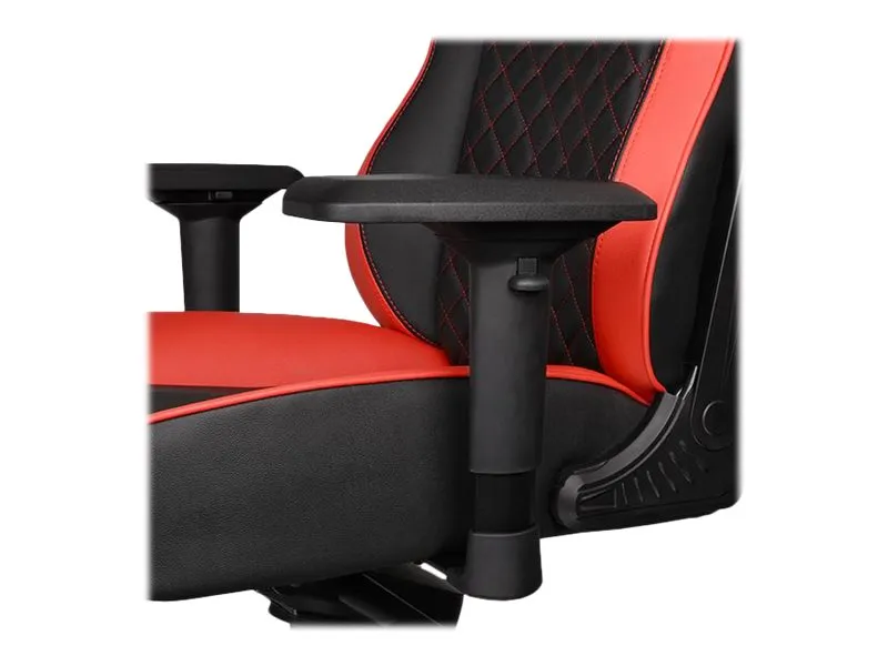 Ttesports GT-Fit 100 - Stol - armstøtter - T-formet - drejeled - aluminium, PVC, stål, kunstig læder, high-density skum - sort, rød