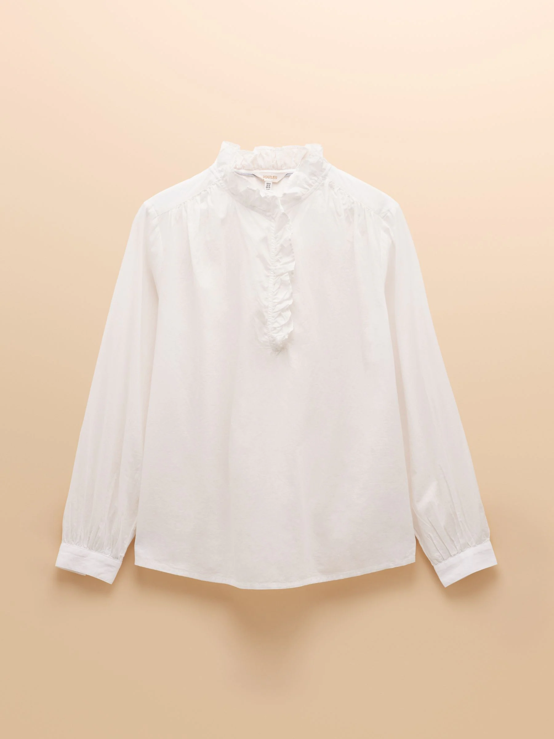 Wit - Joules Melanie blouse van katoen met ruche