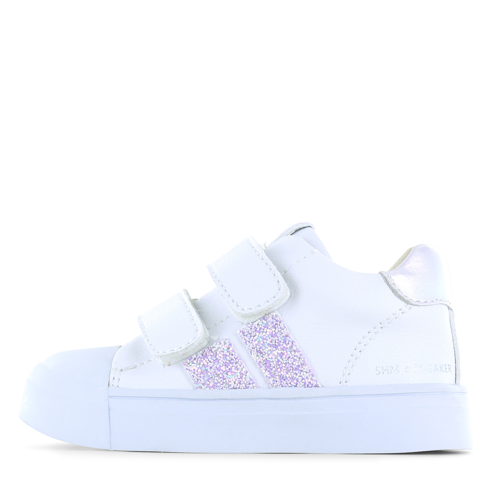 Shoesme witte sneaker met lila stripings Microfiber leer | Meisjes schoenen