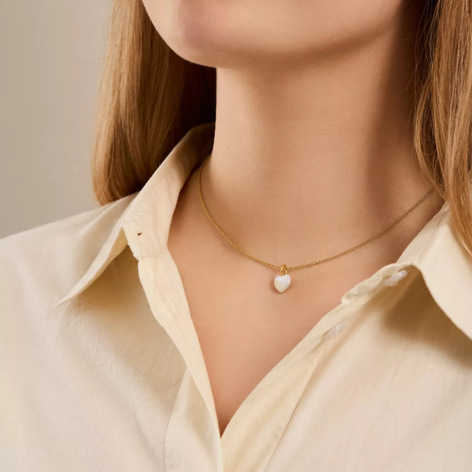 Pernille Corydon Ocean Heart Halskæde 18 kt. Forgyldt Sølv n-387-gp