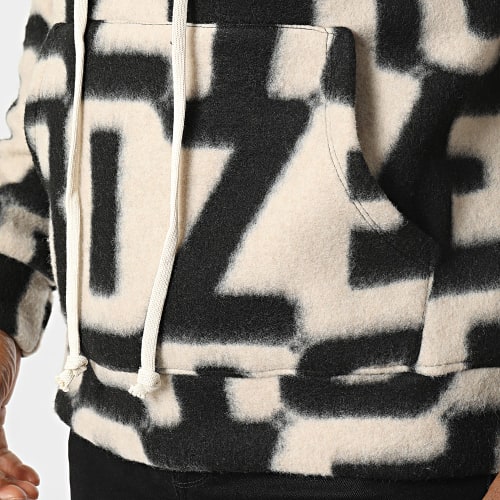 Sweat Capuche Beige Noir
