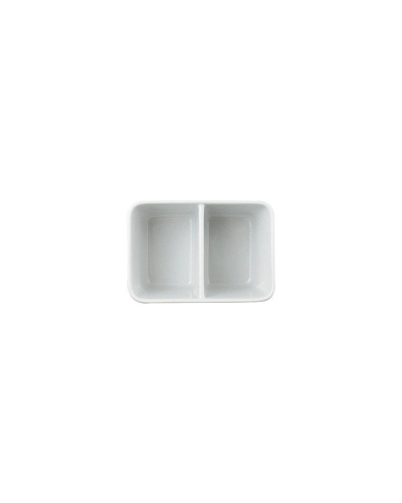 Pot en porcelaine 2 compartiments 18cm