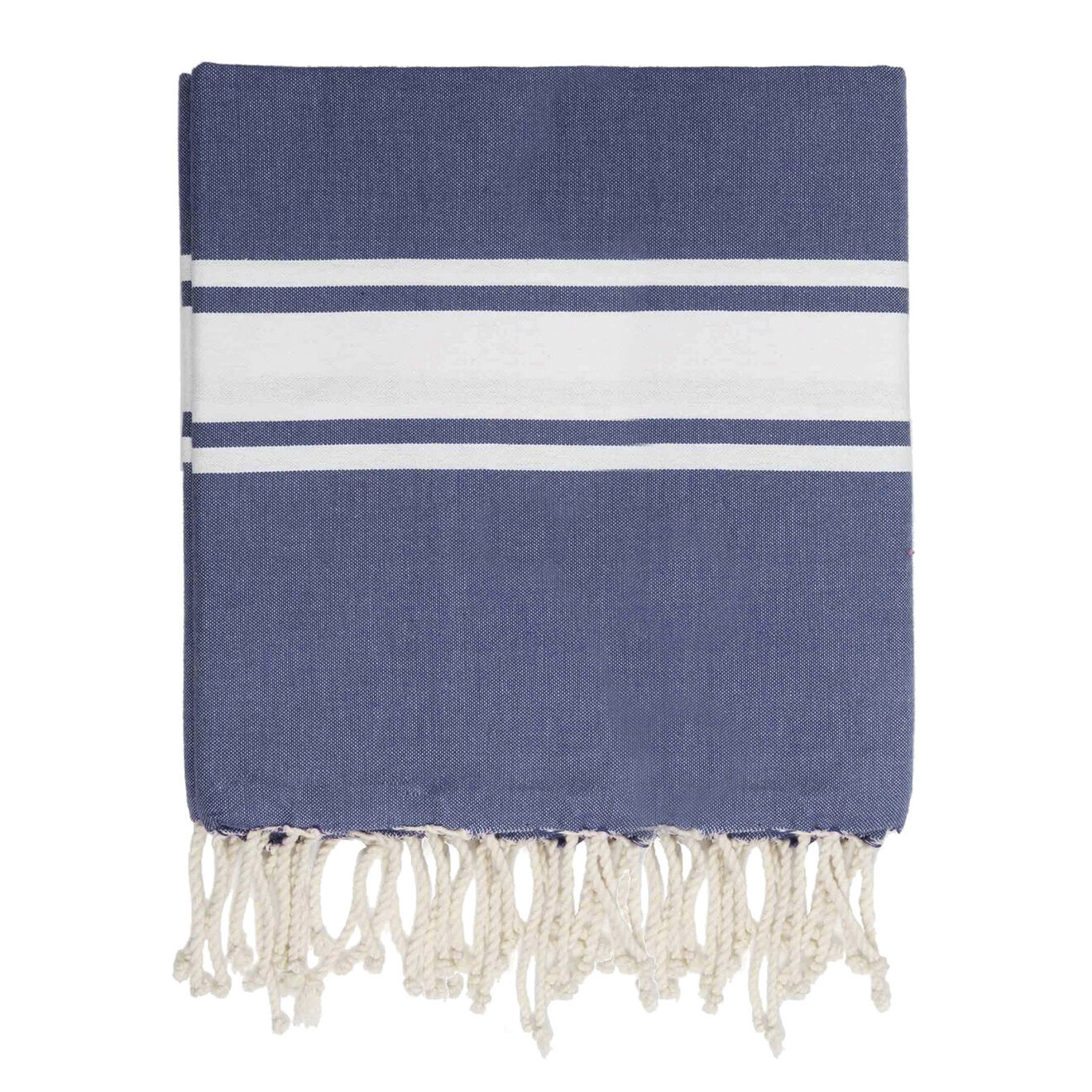 Febronie Fouta Famiglia XXL St Tropez Rayure Classique bleu jean - 200x200 cm