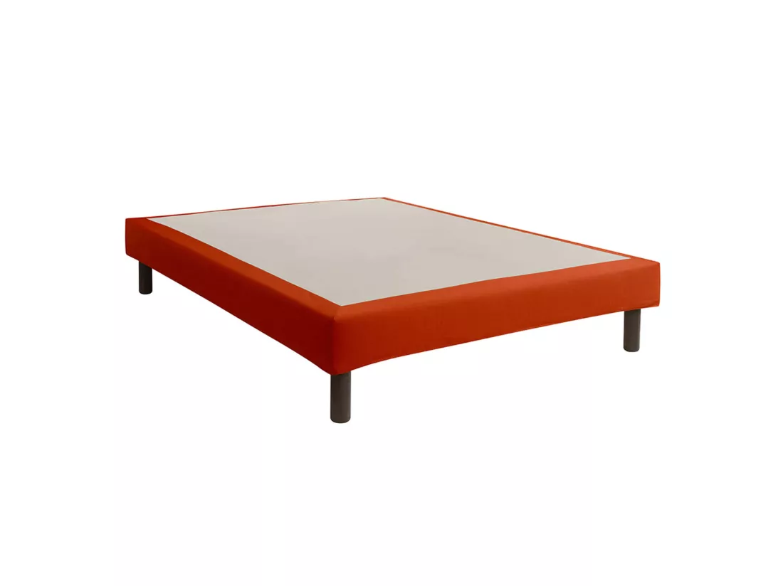 Cache-sommier intégral 100% coton terracotta 160x200