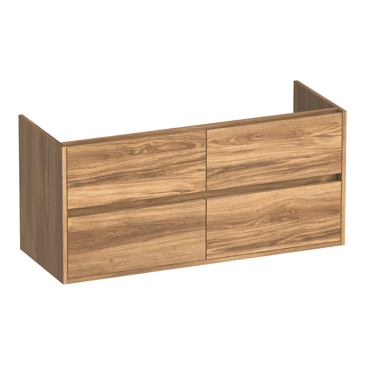 Brauer Adore onderkast 120cm met 4 softclose lades en 2 sifon uitsparingen honey