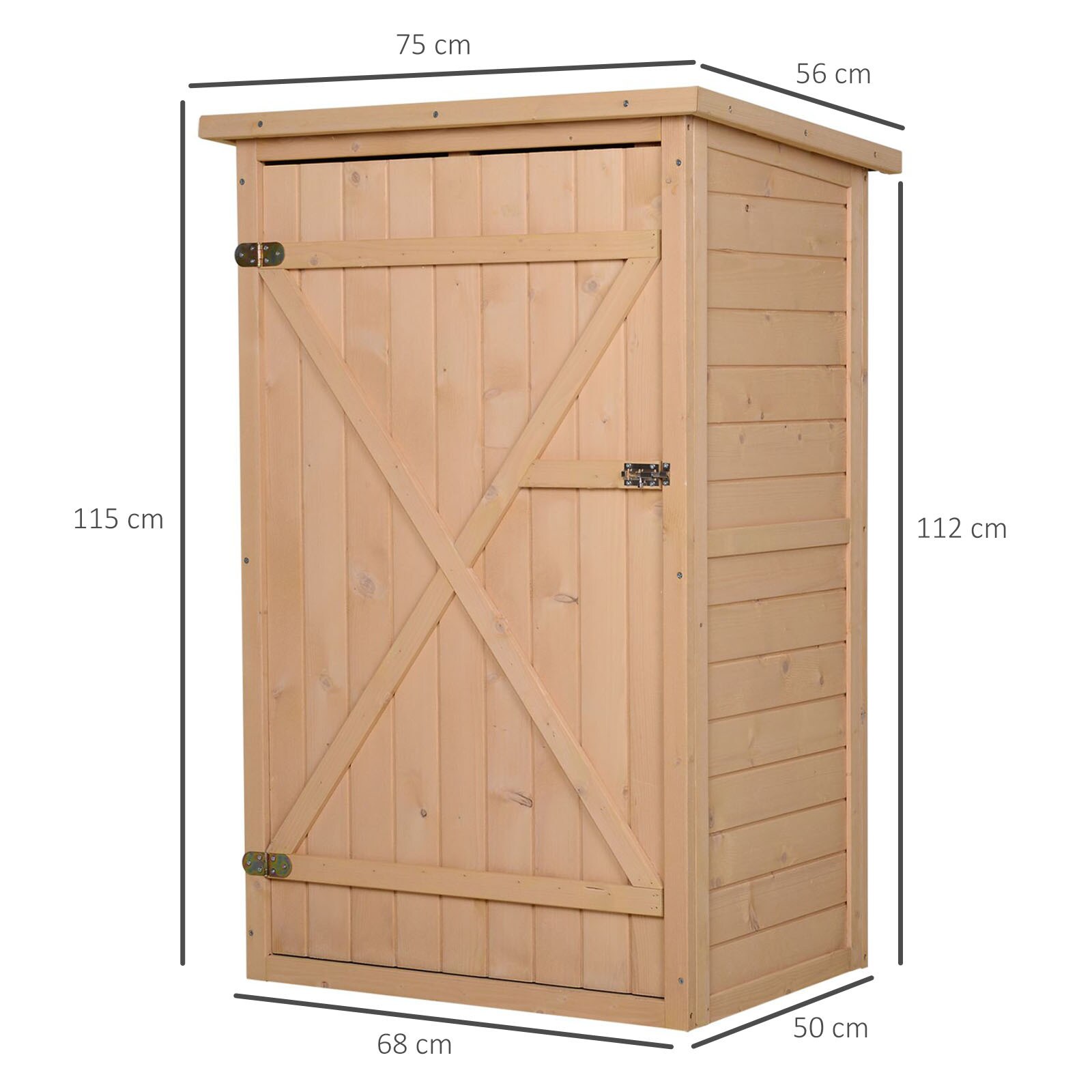 Outsunny Gerätehaus mit Regalböden 75L x 56B x115H cm