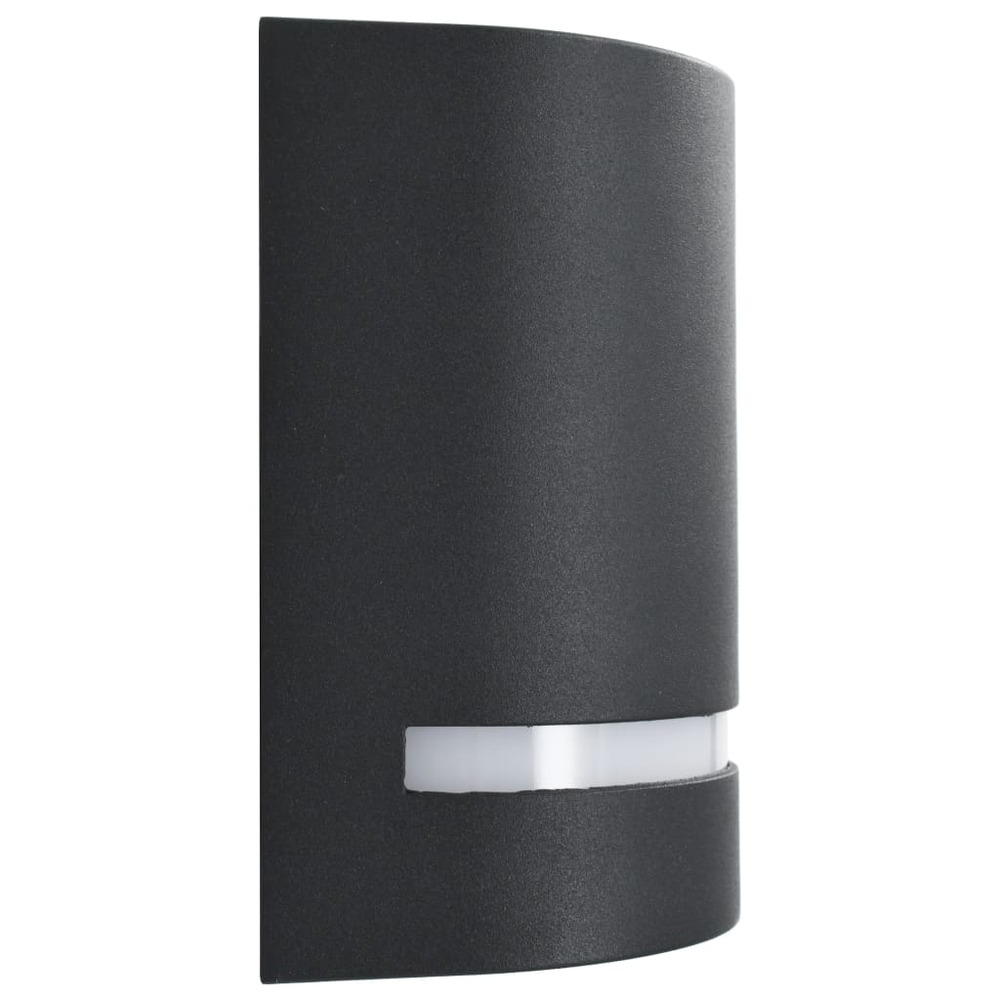 Appliques murales d'extérieur 2 pcs 35 w noir demi-rond