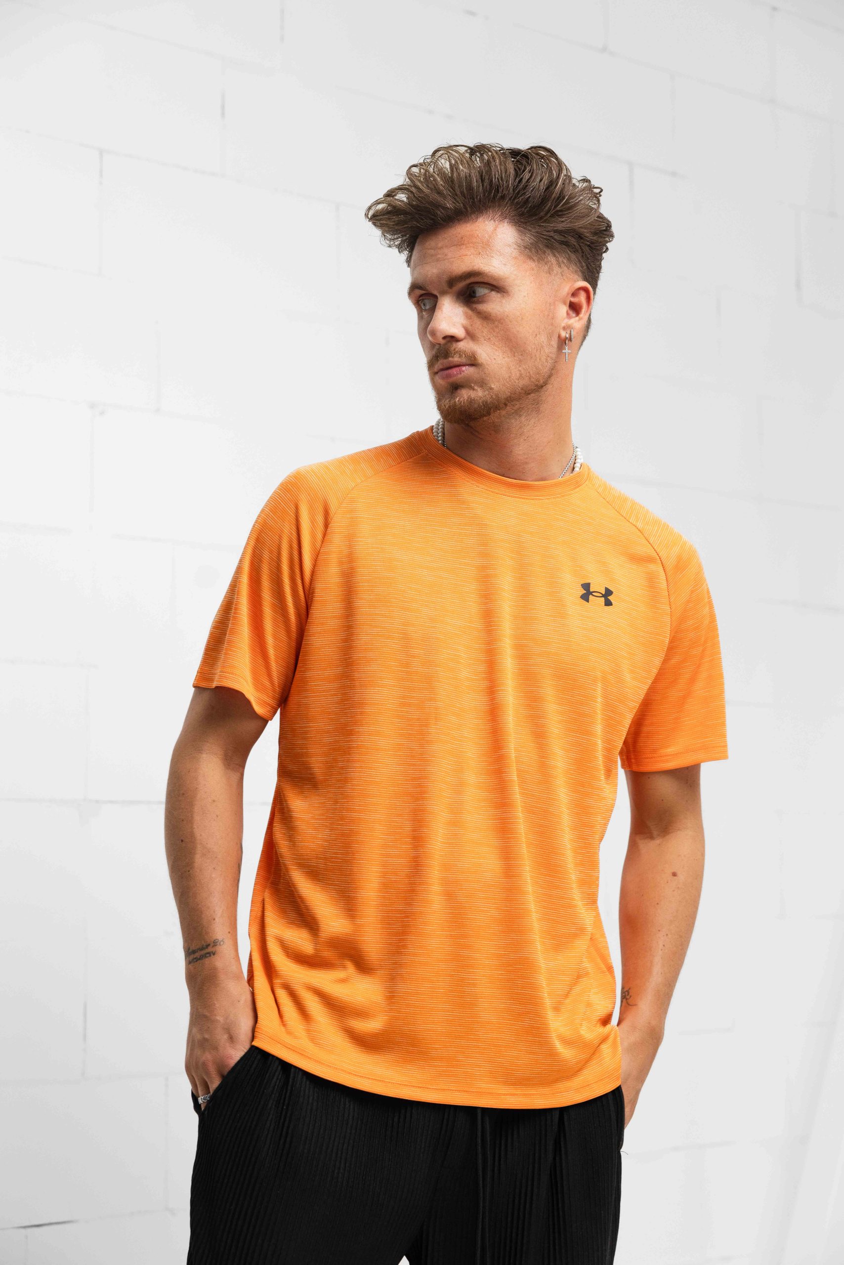 Under Armour Tech Textured T-Shirt Heren Oranje