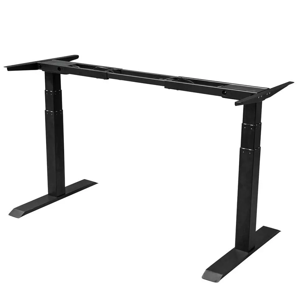 Elektrisch verstelbaar bureau - 160x80 cm - Dual motor - Zwart / Donker eiken